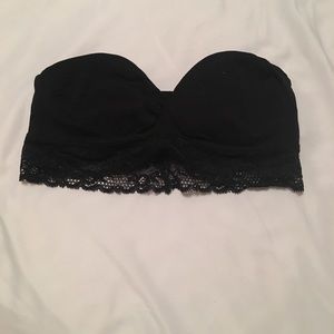 Black lace bottom bandeau